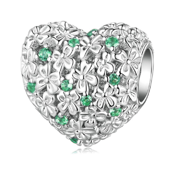 Herzschmuck Charm Anhänger Klee Sterling Silber - FALKENKOENIG SCHMUCK & Piercing Online Shop