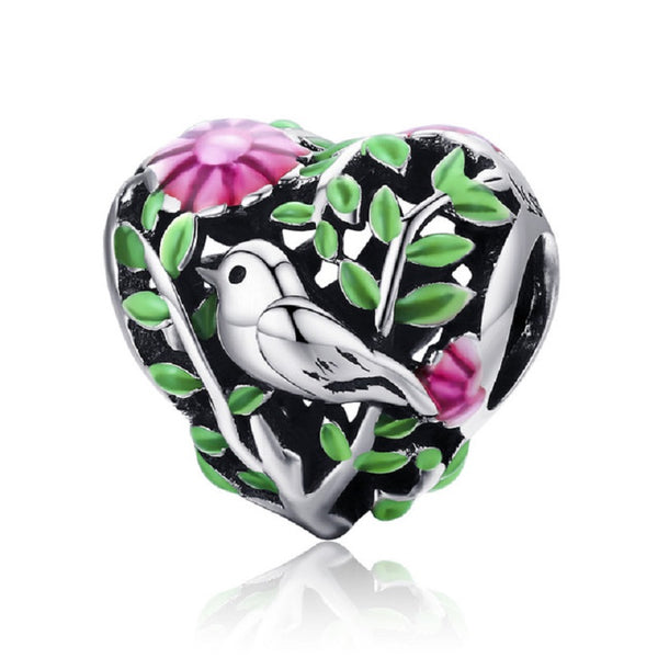 Charm Anhänger Vogel Sterling Silber Kristall - FALKENKOENIG SCHMUCK & Piercing Online Shop