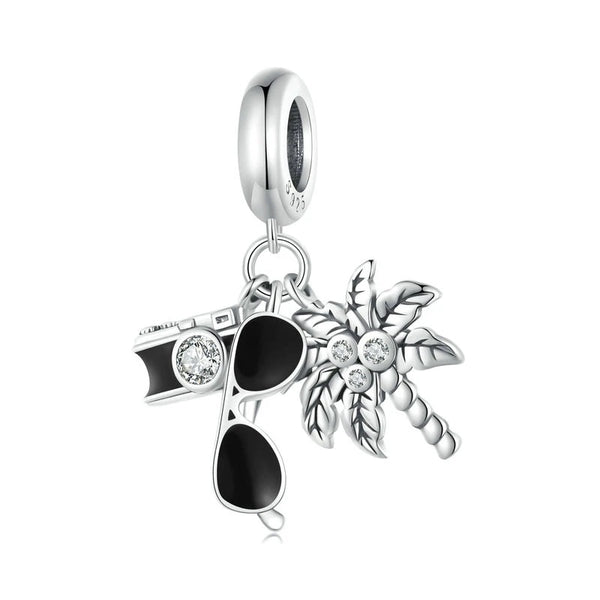 Urlaub Charm Anhänger Sterling Silber Kristall - FALKENKOENIG SCHMUCK & Piercing Online Shop