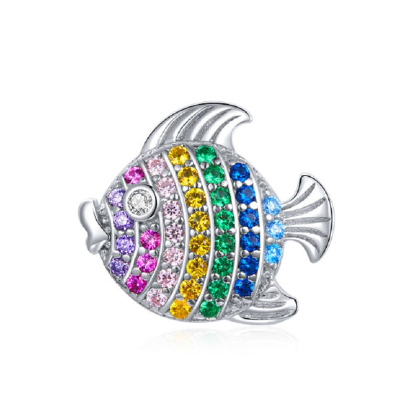 Charm Anhänger Bunter Fisch Sterling Silber - FALKENKOENIG SCHMUCK & Piercing Online Shop