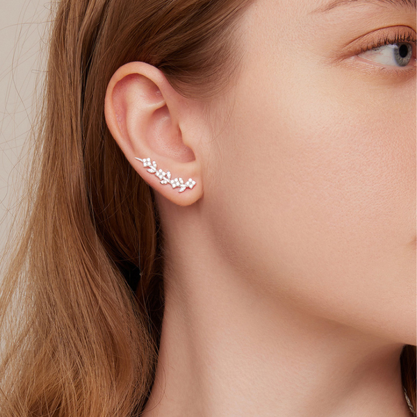 Ohrschmuck Blumen Kletterer Sterling Silber - FALKENKOENIG SCHMUCK & Piercing Online Shop