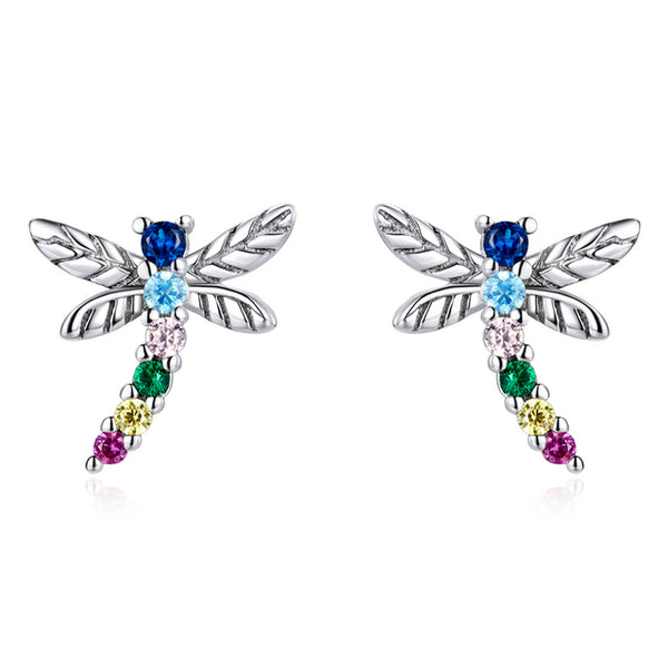 Libellen Ohrstecker Sterling Silber Kristall - FALKENKOENIG SCHMUCK & Piercing Online Shop