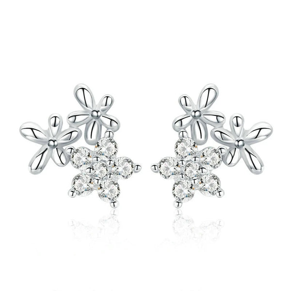 Ohrstecker Blumen Gypsophila Kristall - FALKENKOENIG SCHMUCK & Piercing Online Shop