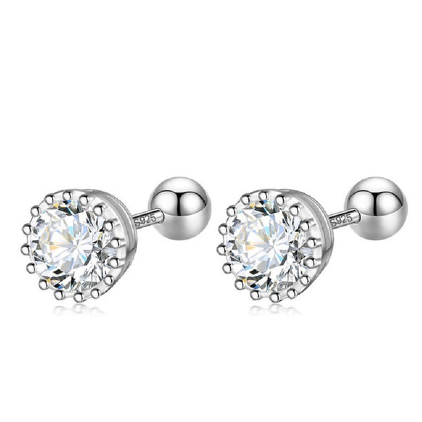 Ohrstecker Silber Kristall 6mm - FALKENKOENIG SCHMUCK & Piercing Online Shop