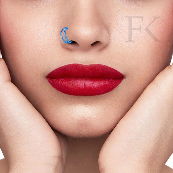 Ice Blau Doppel-Nasenring Piercing Titan - FALKENKOENIG SCHMUCK & Piercing Online Shop
