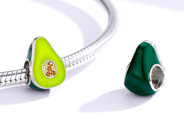 Charm Anhänger Avocado Sterling Silber Kristall - FALKENKOENIG SCHMUCK & Piercing Online Shop