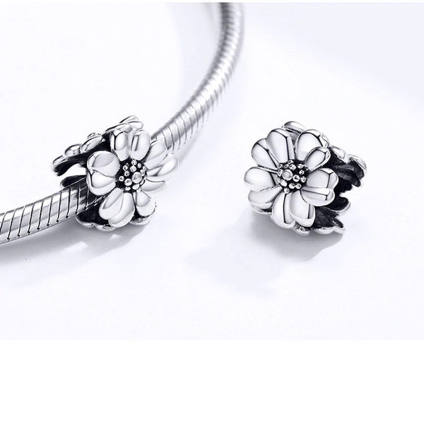 Blumen Charm Anhänger Sterling Silber - FALKENKOENIG SCHMUCK & Piercing Online Shop