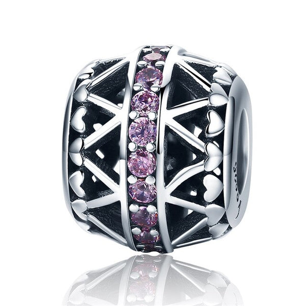 Charm Anhänger Perle Lila Sterling Silber Kristall - FALKENKOENIG SCHMUCK & Piercing Online Shop