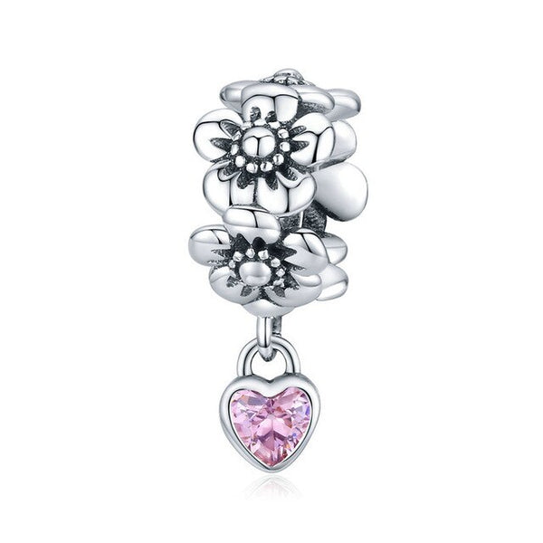 Blumen Charm Anhänger Sterling Silber - FALKENKOENIG SCHMUCK & Piercing Online Shop