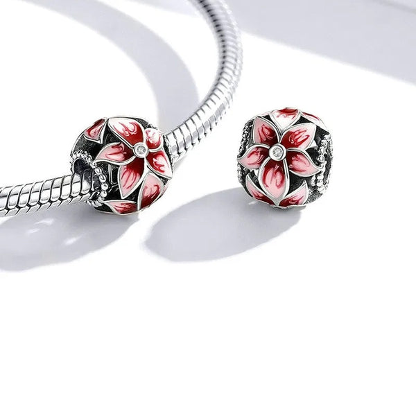 Charm Anhänger Blühende Blume Sterling Silber - FALKENKOENIG SCHMUCK & Piercing Online Shop