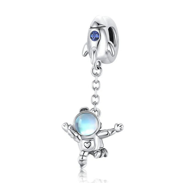 Charm Anhänger Astronaut Sterling Silber Kristall - FALKENKOENIG SCHMUCK & Piercing Online Shop
