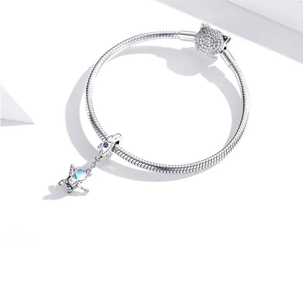 Charm Anhänger Astronaut Sterling Silber Kristall - FALKENKOENIG SCHMUCK & Piercing Online Shop