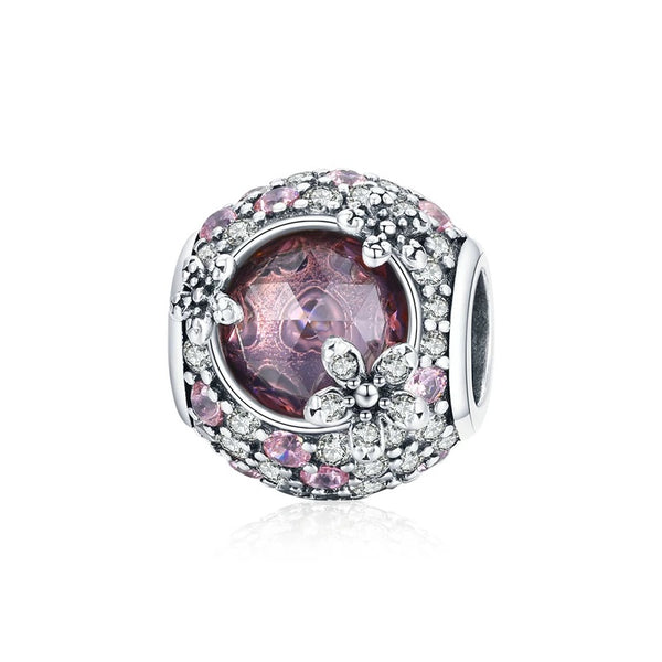 Charm Anhänger Kirschblüten Rosa Zirkonia Sterling Silber - FALKENKOENIG SCHMUCK & Piercing Online Shop