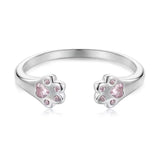 Verstellbarer PAW Fingerring Pfoten Sterlingsilber - FALKENKOENIG SCHMUCK & Piercing Online Shop