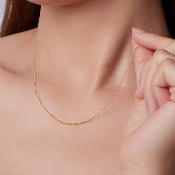 Basic Gold Halskette 925er Silber - FALKENKOENIG SCHMUCK & Piercing Online Shop
