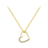Gold Herz Halskette 925er Sterlingsilber verstellbar 40–45 cm in Gold oder Silber, Geschenk für Ehefrau, Mutter oder Valentinstag.