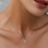 Herz-Anhänger mit Halskette 925er Sterlingsilber verstellbar 40–45 cm in Gold oder Silber, Geschenk für Ehefrau, Mutter oder Valentinstag.