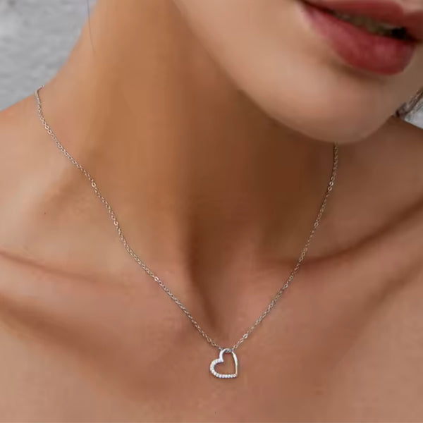 Gold Herz Halskette 925er Sterlingsilber verstellbar 40–45 cm in Gold oder Silber, Geschenk für Ehefrau, Mutter oder Valentinstag.