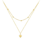 Layering Halskette 925 Sterlingsilber mit Herz Anhänger und Kugelkette, verstellbar in Gold oder Silber, Geschenk für Frau.