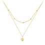 Layering Halskette 925 Sterlingsilber mit Herz Anhänger und Kugelkette, verstellbar in Gold oder Silber, Geschenk für Frau.