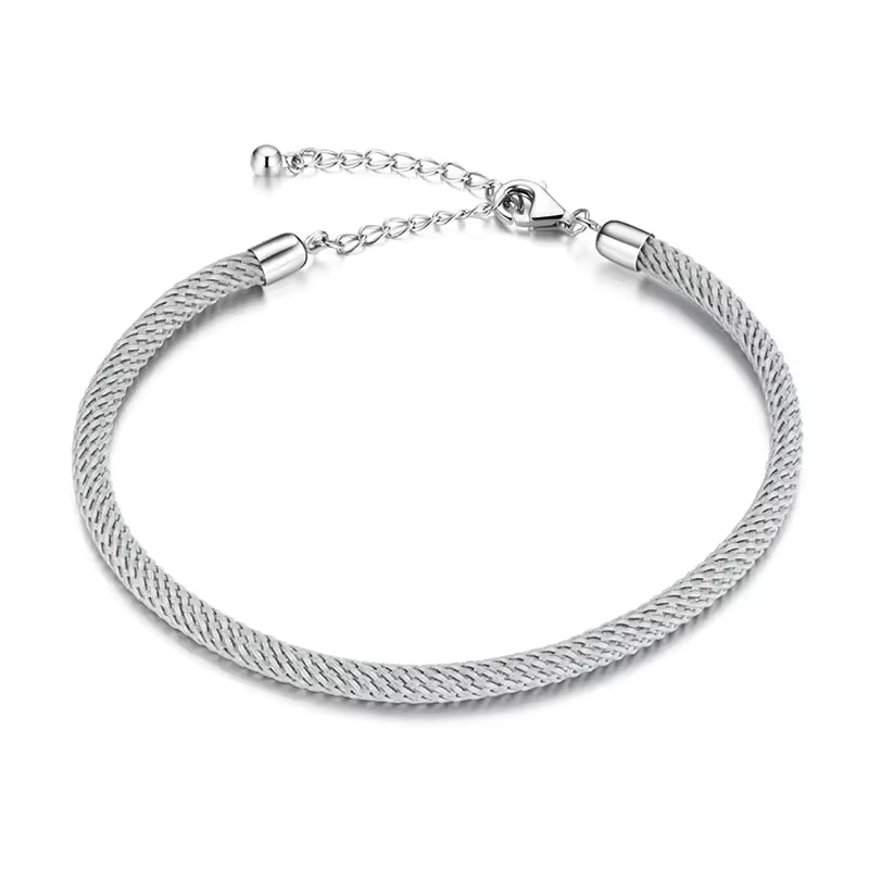 Charm Armband aus Kordel in Grau