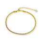 Twist Gold Fusskette aus Edelstahl für Damen, elegantes Fußkettchen für Sommer, Strandlook und Alltag, verstellbarer Fußschmuck.