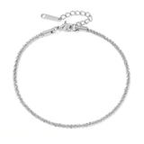 Gypsophila Silber Fusskette aus Edelstahl für Damen, elegantes Fußkettchen für Sommer, Strandlook und Alltag, verstellbarer Fußschmuck.
