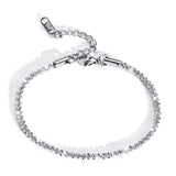 Gypsophila Silber Fusskette aus Edelstahl für Damen, elegantes Fußkettchen für Sommer, Strandlook und Alltag, verstellbarer Fußschmuck.