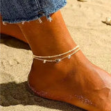 Herzkette Gold Fusskette aus Edelstahl für Damen, elegantes Fußkettchen für Sommer, Strandlook und Alltag, verstellbarer Fußschmuck.
