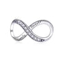 Family Forever, Unendlichkeits Charm-Anhänger aus 925er Silber mit Kristallen – funkelndes Infinity-Symbol für Liebe, Familie & ewige Verbindung.