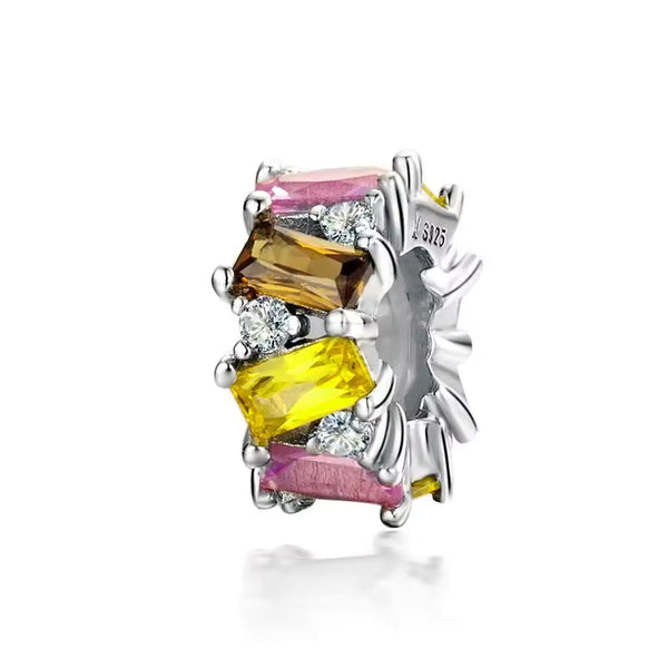 Candy Stopper Charm aus 925er Silber mit bunten Steinen – farbenfroher, verspielter Anhänger mit Stopperfunktion für Lebensfreude & Stil.