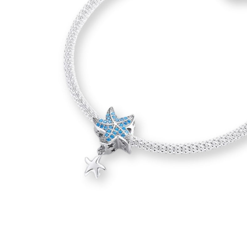 Seestern Charm Anhänger Sterlingsilber Zirkonia - FALKENKOENIG SCHMUCK & Piercing Online Shop