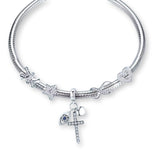 Fatima Charm-Anhänger aus 925er Silber mit Kristallen und Auge Fatimas – spirituelles Schutzsymbol für Stärke, Intuition und positive Energie.