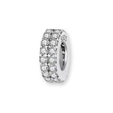 Kristall Stopper Charm aus 925er Silber – funktionaler Schmuckanhänger mit funkelnden Kristallen für Stil, Halt und Eleganz am Armband.