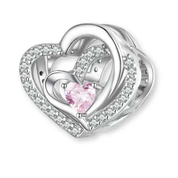 Charm Anhänger Doppel Herz Sterling Silber - FALKENKOENIG SCHMUCK & Piercing Online Shop