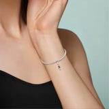 Ballett Tanz Ballerina Charm-Anhänger aus 925er Silber mit Kristallen – tragbar an Armband oder Halskette, elegant & filigran gestaltet.