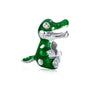 Grünes Krokodil Charm aus 925er Silber mit Kristallaugen und geöffnetem Maul – verspielter Tieranhänger als Symbol für Stärke & Humor.