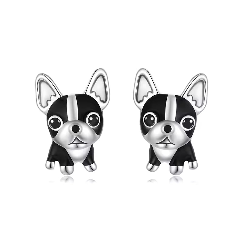 Ohrstecker Hund Bulldog Sterling Silber - FALKENKOENIG SCHMUCK & Piercing Online Shop