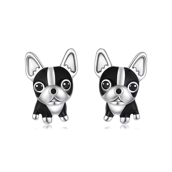Ohrstecker Hund Bulldog Sterling Silber - FALKENKOENIG SCHMUCK & Piercing Online Shop