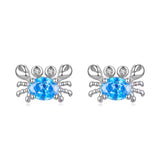 Krebs Kinderohrstecker aus 925er Silber – blau-silberne Meeres-Motive, kindgerecht & hautfreundlich.