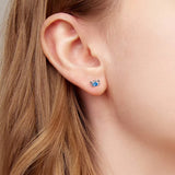 Krebs Kinderohrstecker aus 925er Silber – blau-silberne Meeres-Motive, kindgerecht & hautfreundlich.
