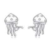 Glitzernde Quallen Ohrstecker aus 925er Sterlingsilber mit Kristallen – stilvoller Meeres-Schmuck für elegante Ocean-Lovers