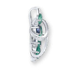 Verspielter Glamour Anhänger aus 925er Silber mit blauen und grünen Kristallen – elegantes Schmuckstück für Lebensfreude, Farbe und Stil.