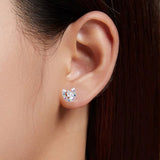 Pferde Hufeisen Ohrstecker aus 925 Sterling Silber mit bunten Zirkonia Kristallen, niedliche Pferde Ohrringe als Glücksbringer für Mädchen und Pferdefans.