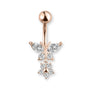 Schmetterling Bauchnabelpiercing aus Chirurgenstahl 316L – in Roségold, Silber oder Gold erhältlich, zartes Design mit glänzender Oberfläche.
