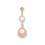 Bauchnabelpiercing in Gold mit Zirkonia Kristallen - FALKENKOENIG SCHMUCK & Piercing Online Shop