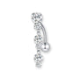 Hängendes Bauchnabelpiercing mit Zirkonia aus Titan G23 in Silber oder Gold, luxuriöses Belly Button Piercing Damen