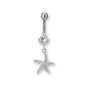 Seestern Bauchnabelpiercing aus Chirurgenstahl 316L – wahlweise in Silber oder Gold, mit Kristallen besetzt, maritimes Design für Sommer & Strand.