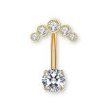 Luna-Gold Titan Bauchnabelpiercing - FALKENKOENIG SCHMUCK & Piercing Online Shop