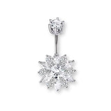 Stern Bauchnabelpiercing aus Chirurgenstahl 316L mit Kristallen - FALKENKOENIG SCHMUCK
